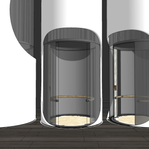 现代观光电梯su草图模型下载