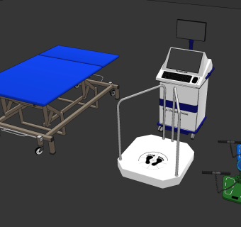 人体秤，现代医疗设备组合su草图模型下载