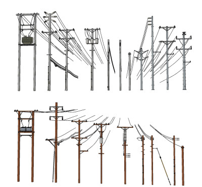 电线杆su草图模型下载