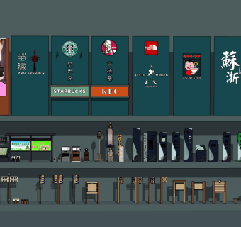 指示牌su草图模型下载