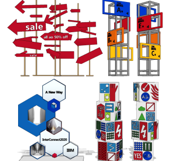 指示牌su草图模型下载