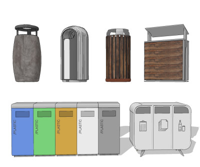 垃圾桶su草图模型下载