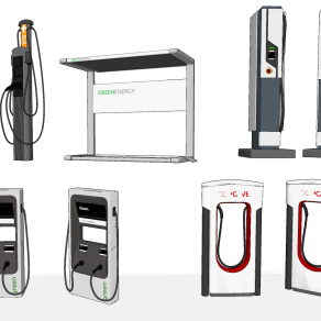 现代汽车充电桩su草图模型下载