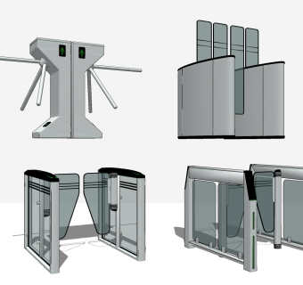 现代自动感应门闸，闸机su草图模型下载