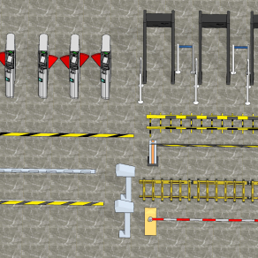 现代收费杆门禁，自动闸机道闸su草图模型下载