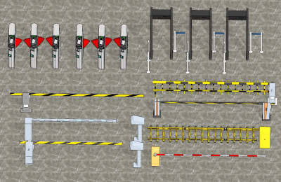 现代收费杆门禁，自动闸机道闸su草图模型下载