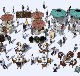 现代人物su草图模型下载