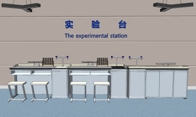 现代科学实验台su草图模型下载