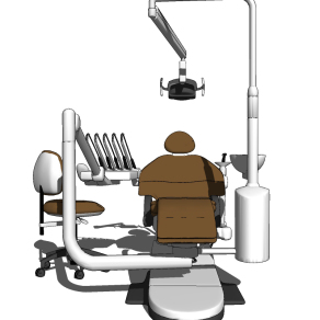 现代医用牙科诊疗椅su草图模型下载