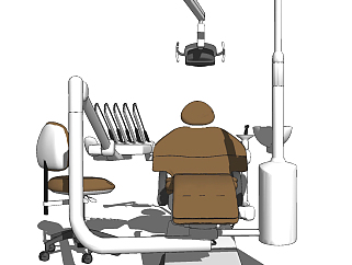 现代医用牙科诊疗椅su草图模型下载