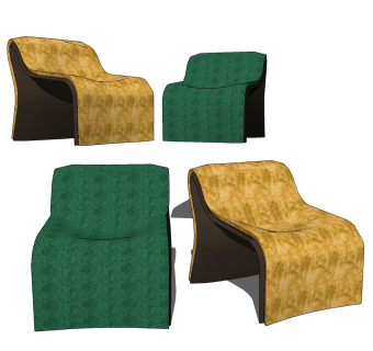 现代休闲椅su草图模型下载