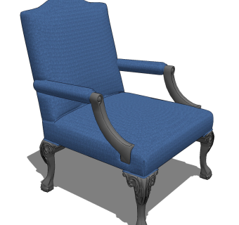 欧式单椅su草图模型下载