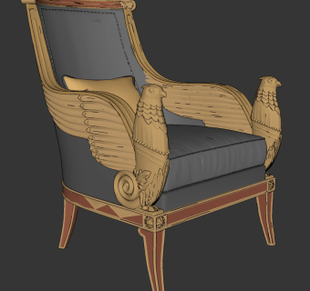 欧式休闲椅su草图模型下载