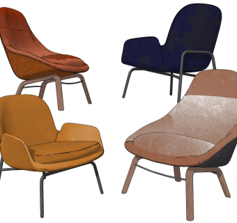 现代休闲椅su草图模型下载