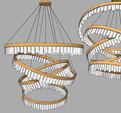 欧式水晶吊灯su草图模型下载