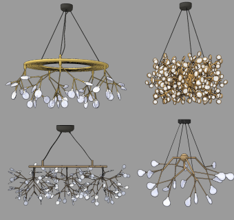 现代吊灯su草图模型下载