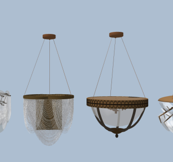 欧式吊灯su草图模型下载