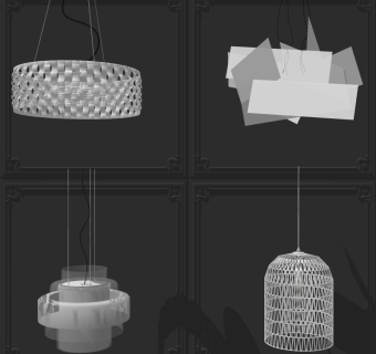 现代简约创意吊灯su草图模型下载