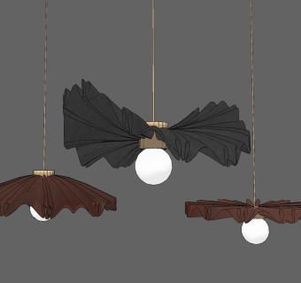 工业风吊灯su草图模型下载