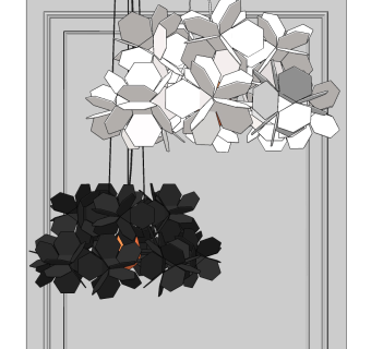 现代异形吊灯su草图模型下载