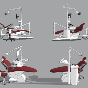 现代牙科牙医检查椅su草图模型下载