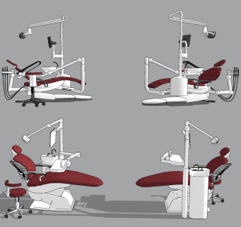 现代牙科牙医检查椅su草图模型下载