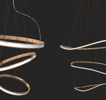 现代吊灯su草图模型下载