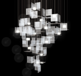 现代吊灯su草图模型下载