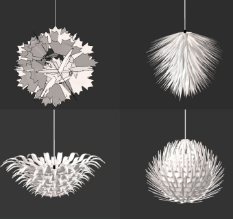 现代创意吊灯su草图模型下载