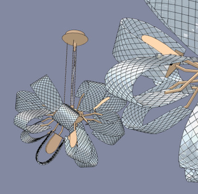 现代水晶吊灯su草图模型下载