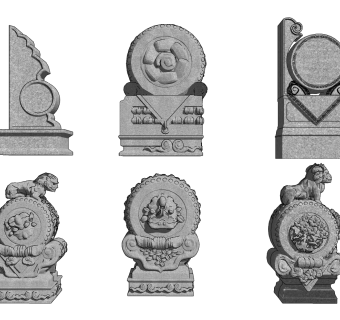 中式抱鼓su草图模型下载