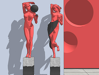 现代人物雕塑，<em>雕像</em>su草图模型下载
