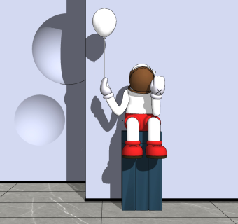 现代雕塑su草图模型下载