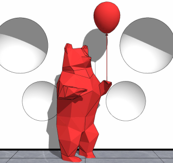 现代雕塑su草图模型下载