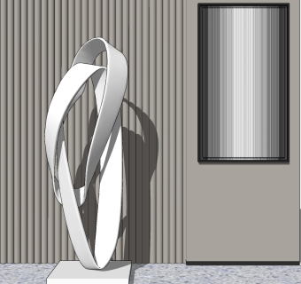 现代抽象雕塑su草图模型下载