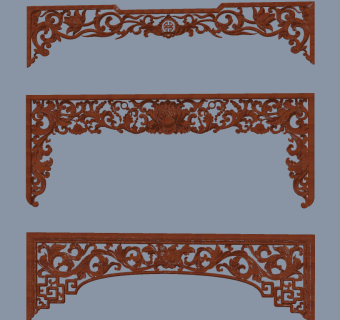 中式挂落su草图模型下载