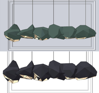 北欧吊灯su草图模型下载