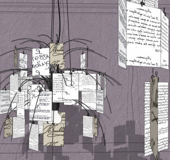 北欧创意纸片吊灯su草图模型下载