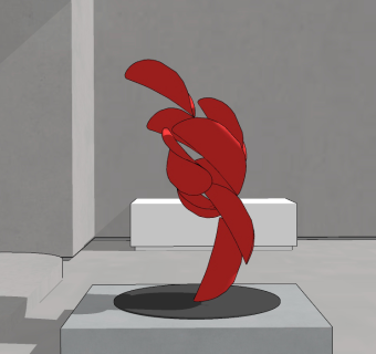 现代雕塑摆件su草图模型下载