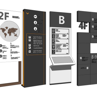 现代商场指路牌su草图模型下载
