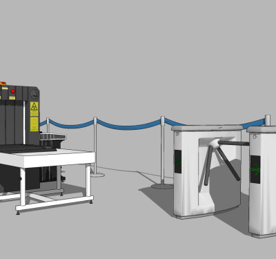 现代地铁安检机su草图模型下载