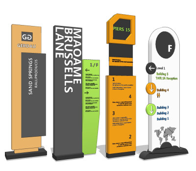 现代商场指示牌su草图模型下载