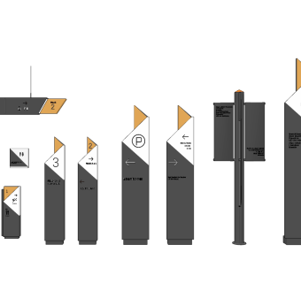 现代商场指示牌su草图模型下载