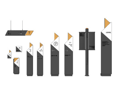 现代商场指示牌su草图模型下载