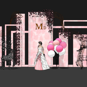 现代婚庆美陈su草图模型下载