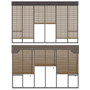 新中式百叶帘su草图模型下载