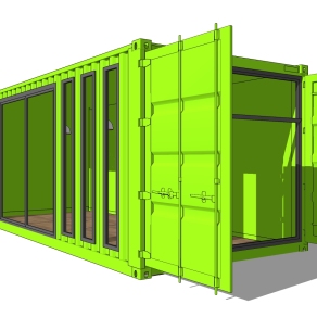 现代集装箱su草图模型下载