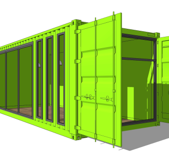 现代集装箱su草图模型下载
