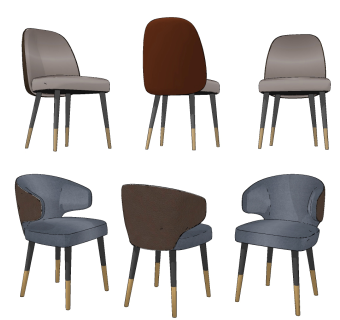 现代单椅su草图模型下载