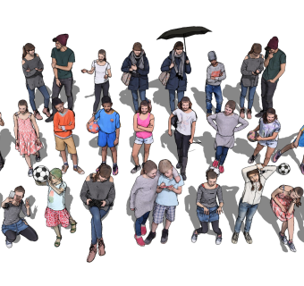 人物组合su草图模型下载